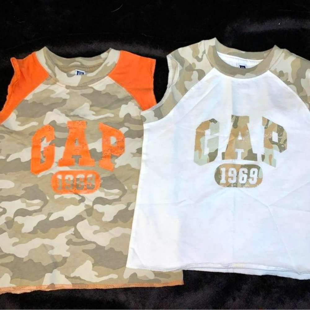 New Baby Gap 2 Years 2T Camo Sleeveless Tank Tops Boys set of 2
